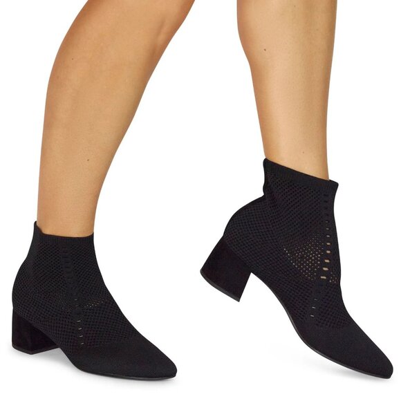 EILEEN FISHER Honey Stretch Knit Socks Booties Size 5 Black Block Heel NEW $235 - Picture 11 of 11